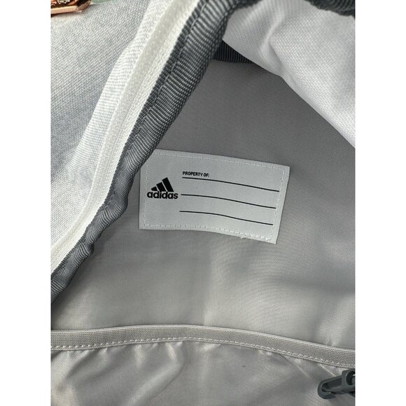 adidas Girl's Classic 3S 4 Backpack Heather Gray/Rainbow Trim - Fits Laptop - Picture 11 of 12